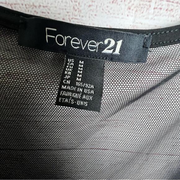 Forever 21 Women's Sequin Style Black Mesh Back Holiday Style Dress Sz M - Picture 7 of 13